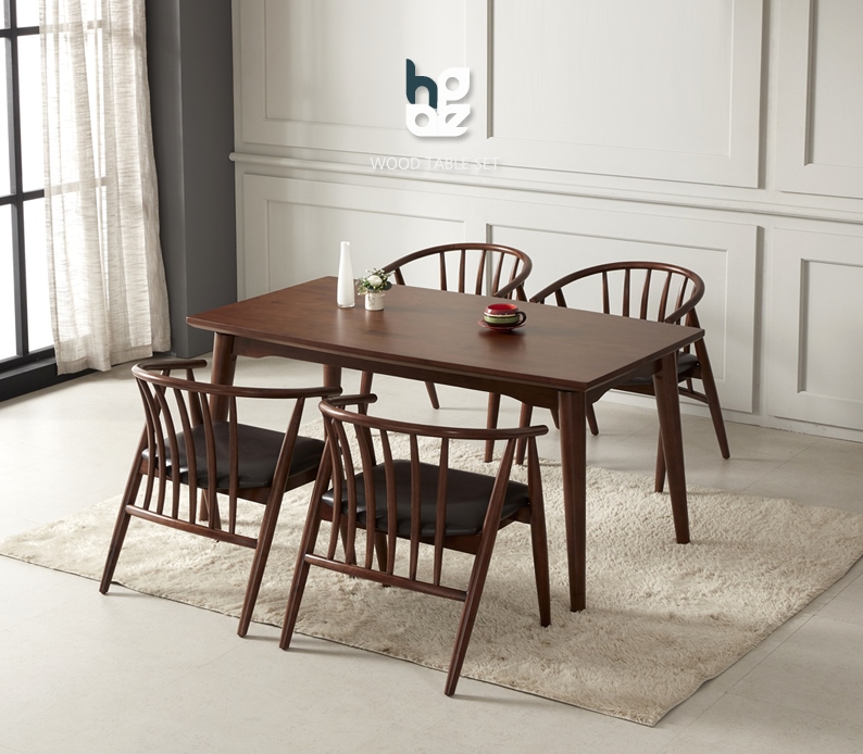 WOODEN DINING TABLE WITH 4 CHAIR