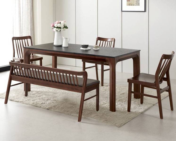 MARBLE DINING TABLE SET WITH 6 CHAIRS